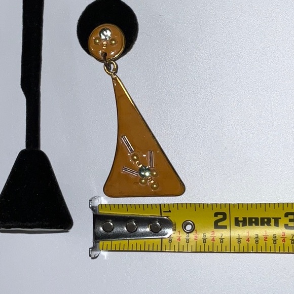 Artisan Crafted Post and Clutch Dangle Earrings With Blue Shiny Stones - Picture 10 of 13